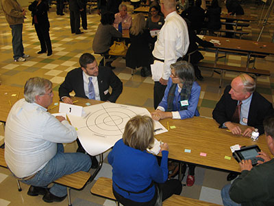 Participants share ideas about the Ten Mile Creek Limited Amendment at the November community meeting.