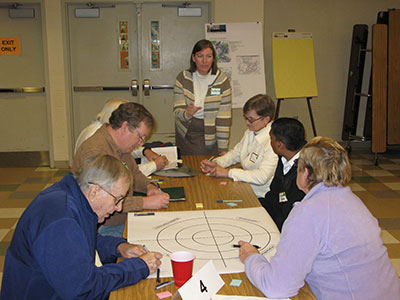 Participants share ideas about the Ten Mile Creek Limited Amendment at the November community meeting.