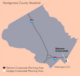 Takoma Langley locator map