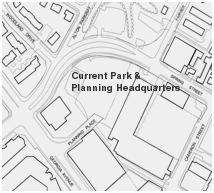 Current Park and Planning Headquarters site map