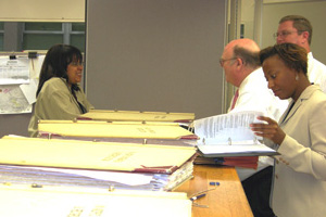 Info counter with customers