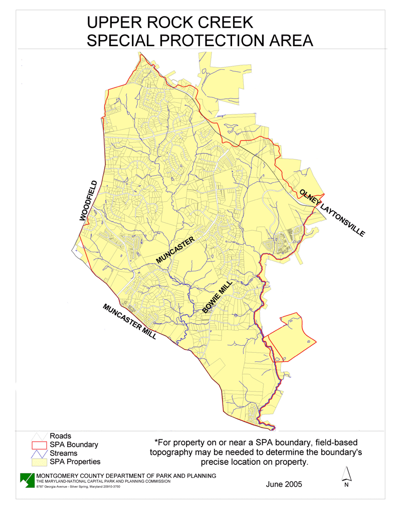 Upper Rock Creek Special Protection Area map