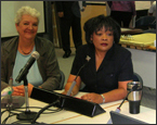 Woman testifying