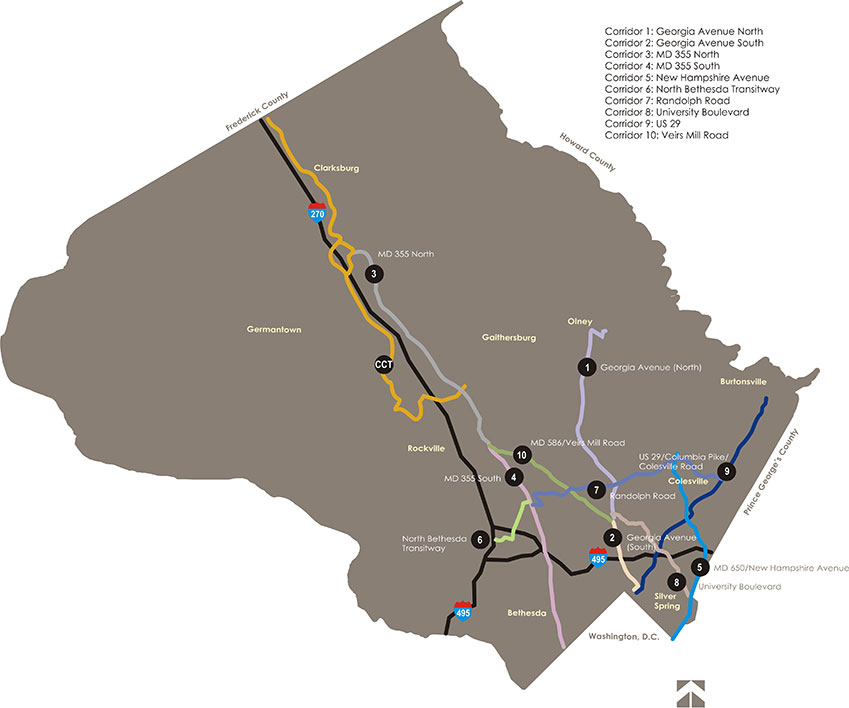 Transit Corridor Network Map