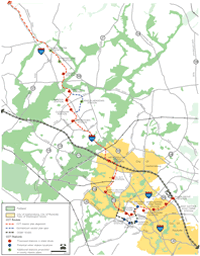 Corridor Cities Transitway Map