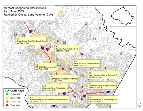 The 10 Most Congested Intersections