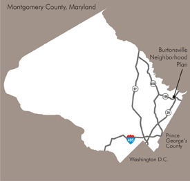 Burtonsville locator map